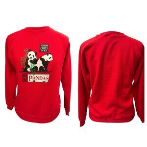 Vintage 80s 1988 Toledo Zoo Panda Bear Crew Sweatshirt USA Size Medium Unisex